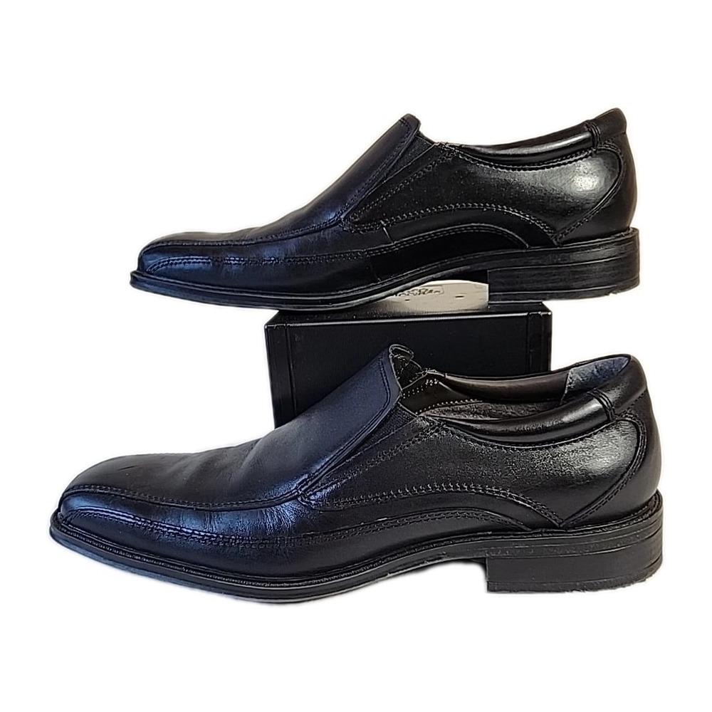 Dockers Mens Dress Loafer Sz 10.5 M Black Leather Comfort Slip on Shoe 90-27224